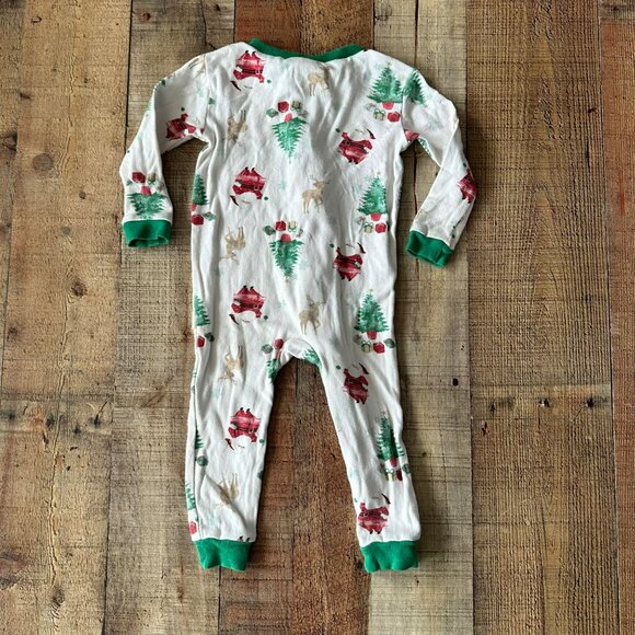Rabbit + Bear Long Sleeve Christmas Pajamas Zip Front Organic Cotton 24 months - Picture 9 of 9